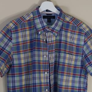 Tommy Hilfiger Plaid Light Blue Short-Sleeve Shirt